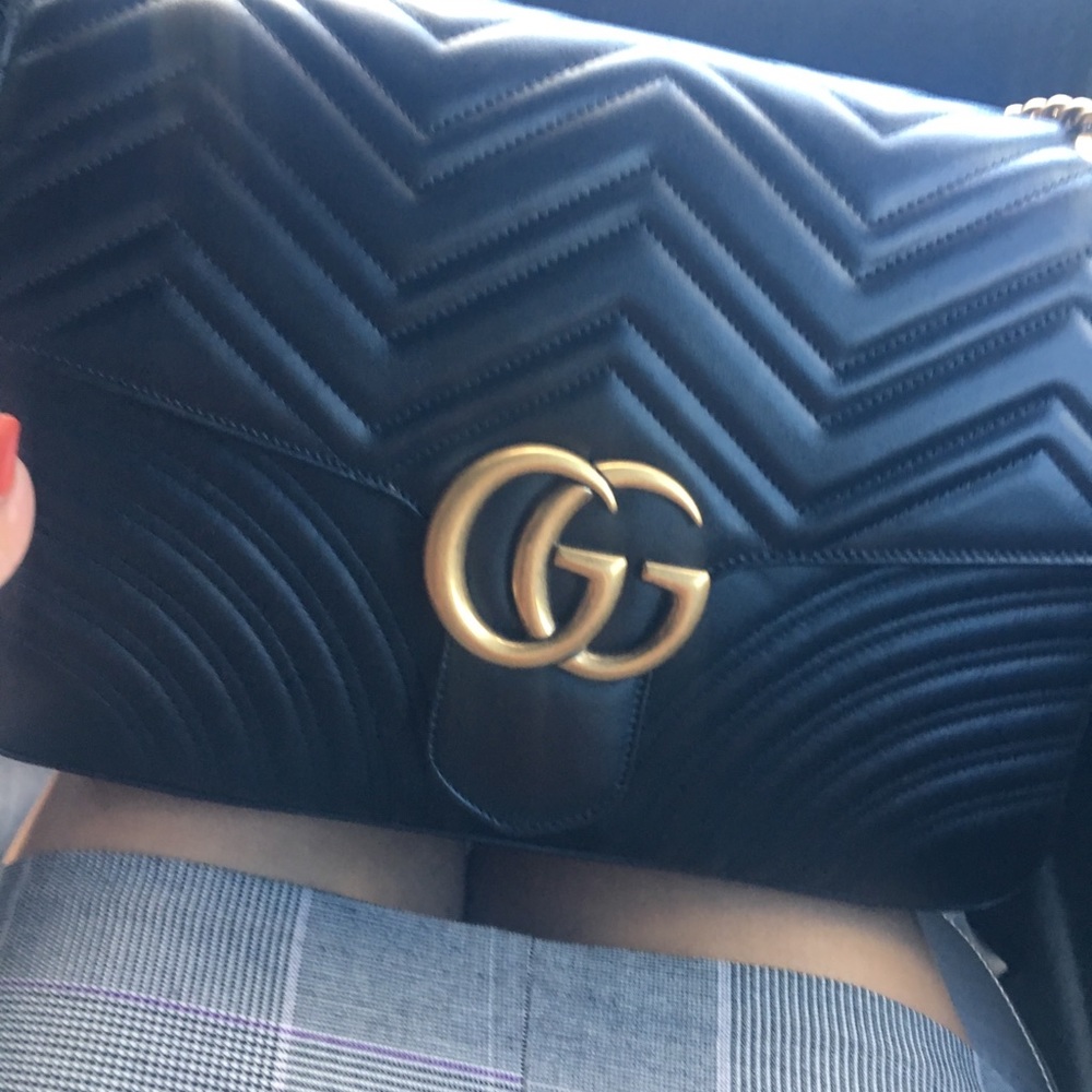 GG Marmont large matelassé shoulder bag